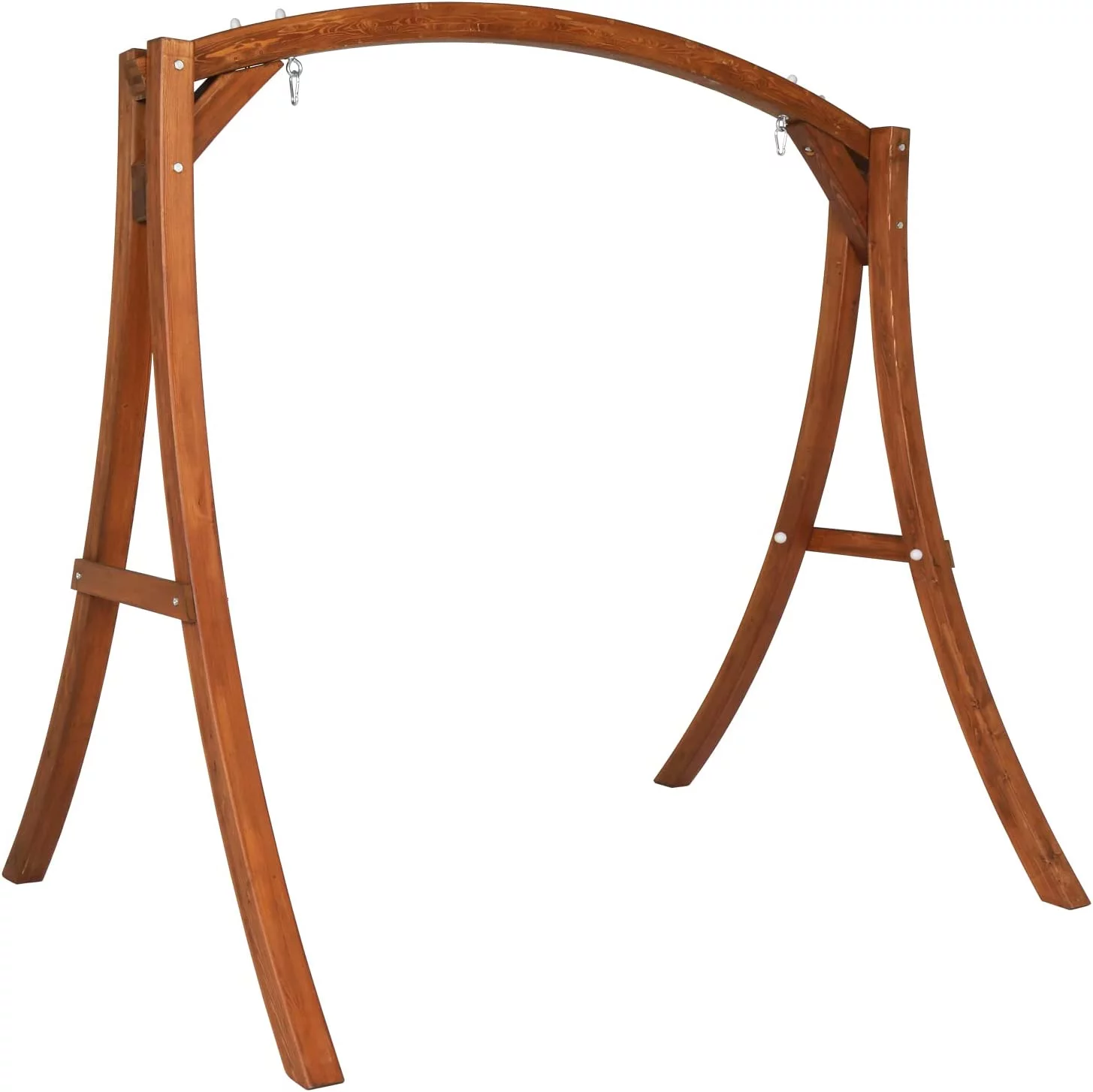 Heavy Duty Wooden Swing Frame for Adults Kids, Strong A-Frame Porch Swing Bench Stand for Indoor & Outdoor, Curved Arc Top Design