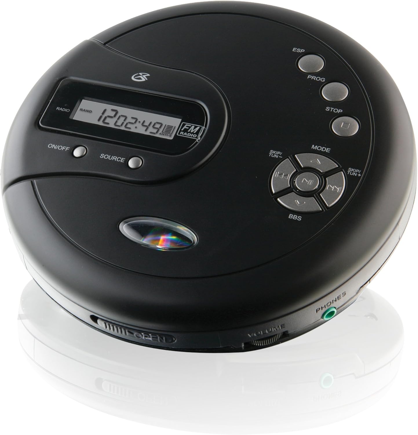 GPX PC332B Portable CD Player with Anti-Skip Protection, FM Radio and Stereo Earbuds - Black Pack of 2