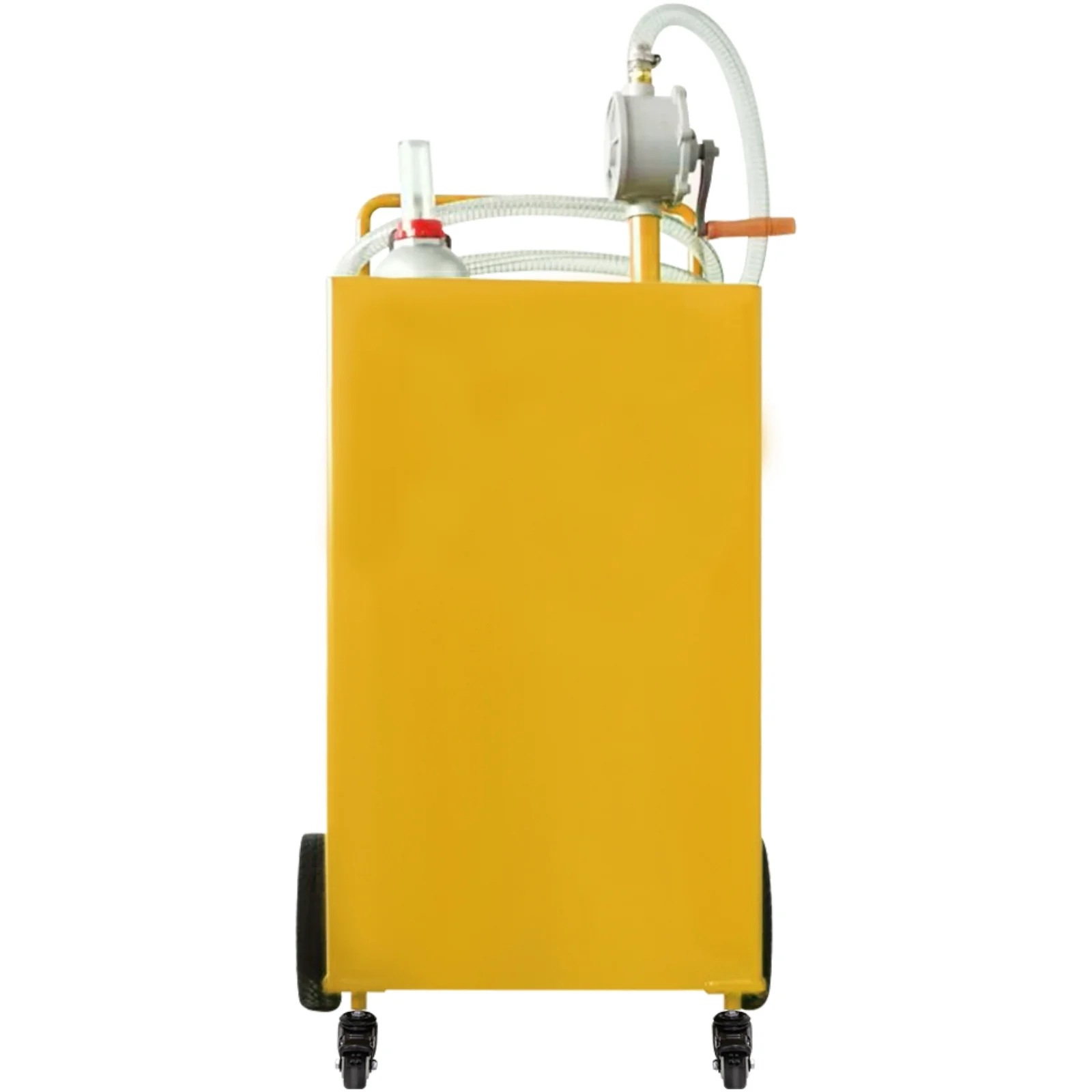 SKYSHALO 35 Gallon Gas Caddy, Fuel Storage Tank with 4 Wheels, Portable Fuel Caddy with Manuel Transfer Pump, Gasoline Diesel Fuel Container for Cars