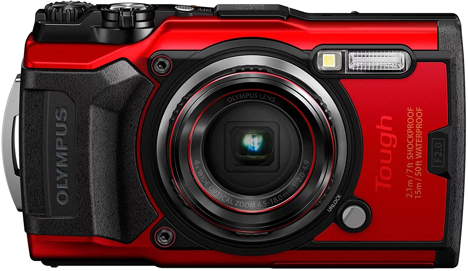 Restored Olympus Tough TG-6 Waterproof Camera, Red (Refurbished)