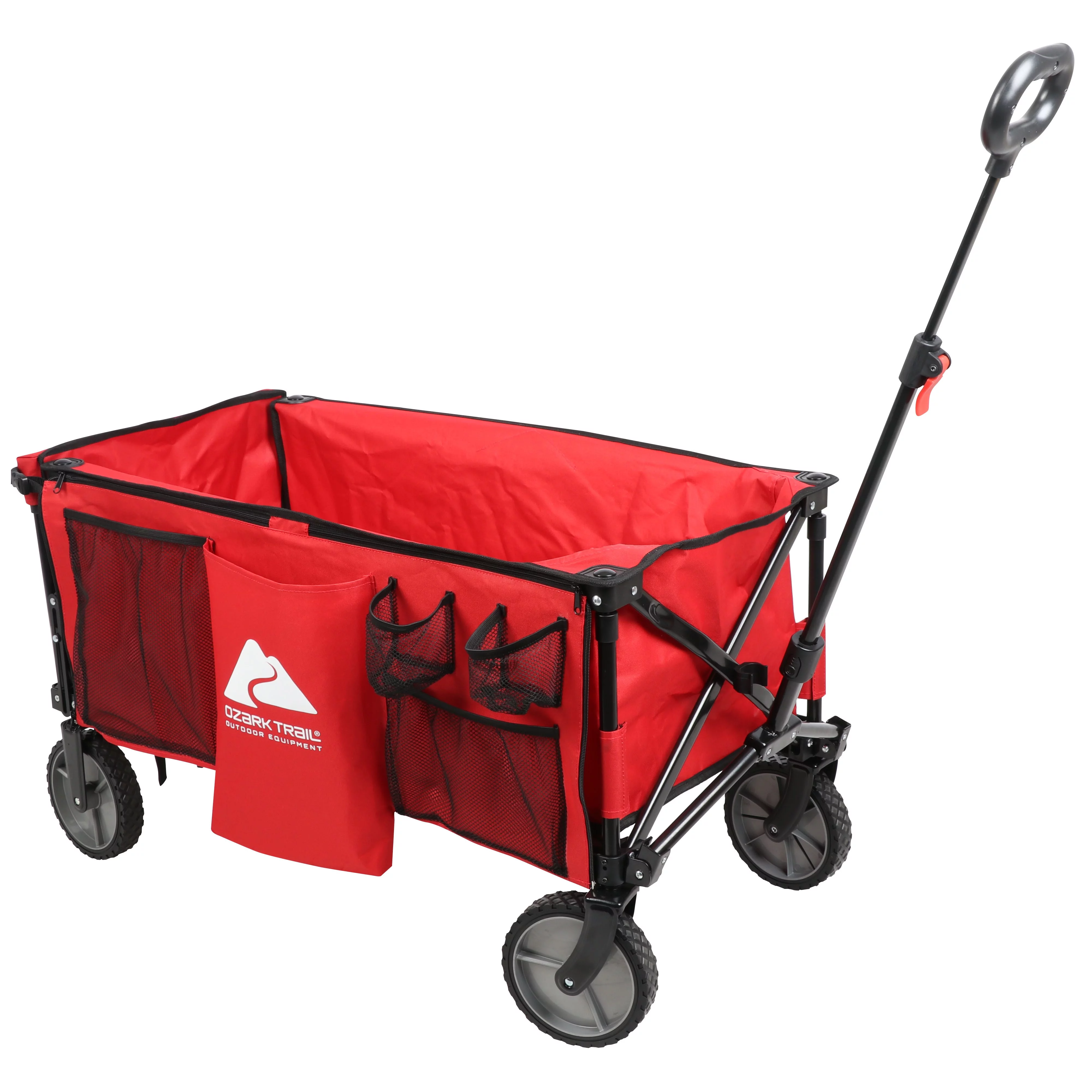 Ozark Trail Camping Utility Wagon with Tailgate & Extension Handle, Red - Curated Treasures Market