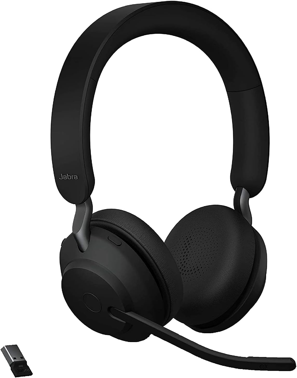 Jabra Evolve2 65 Stereo Wireless Bluetooth Headset, Black - with Passive Noise Cancelling Headphones and 37 Hours of Battery Life, UC-Optimised (New)