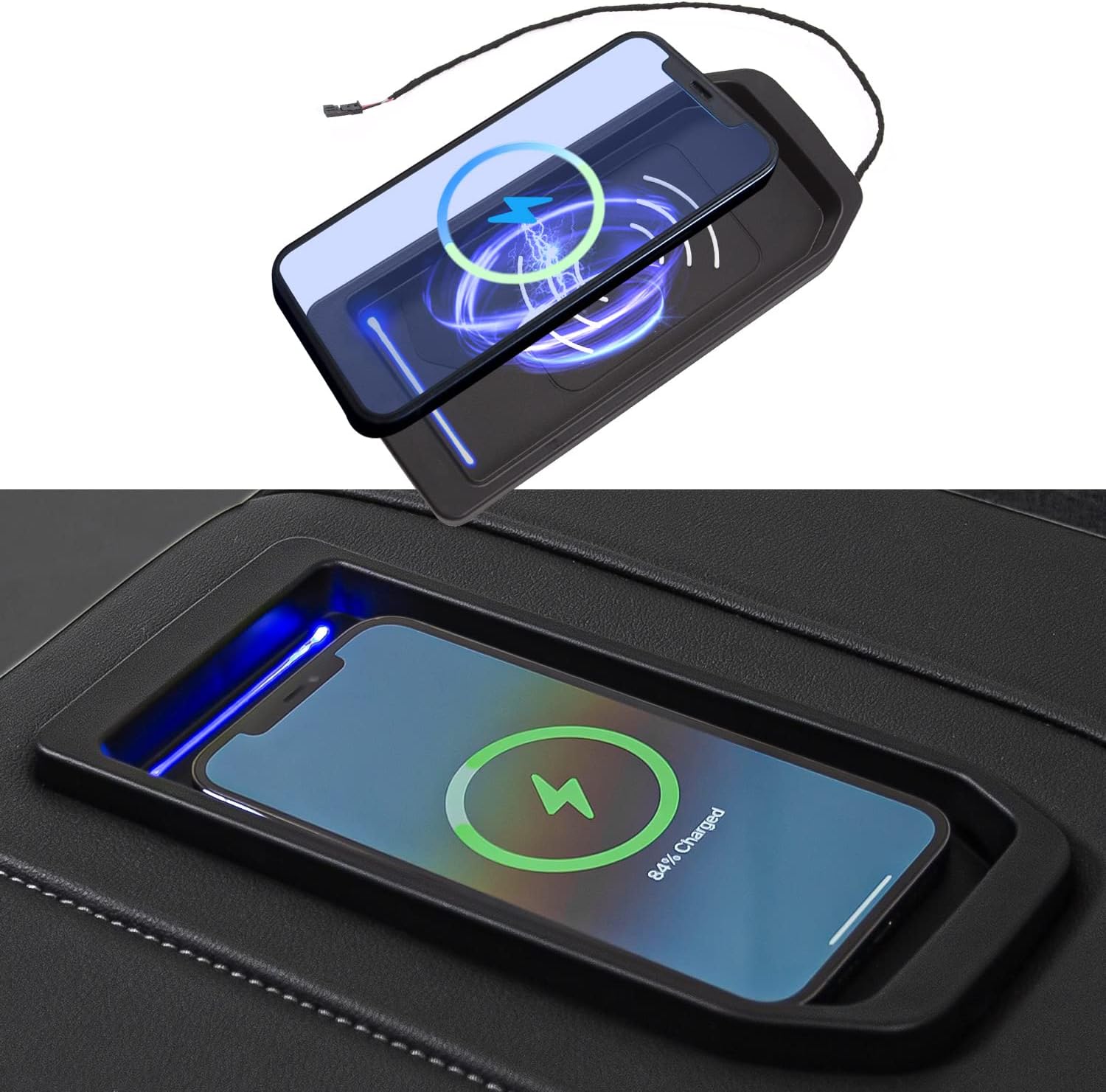 powoq Upgrade Center Console Fit Chevrolet Silverado Wireless Charger Pad for Chevy Silverado 2019-2021 GMC Sierra Accessories 15w