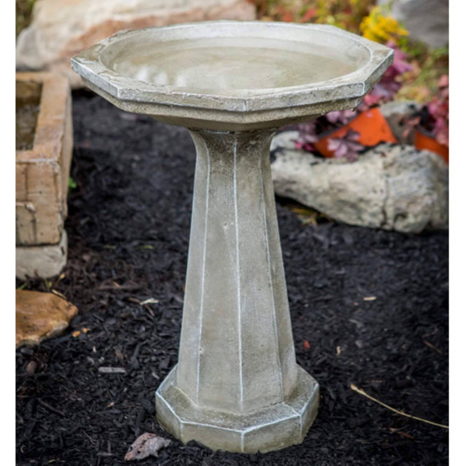 Athena Garden Cast Stone Large Octagon Bird Bath