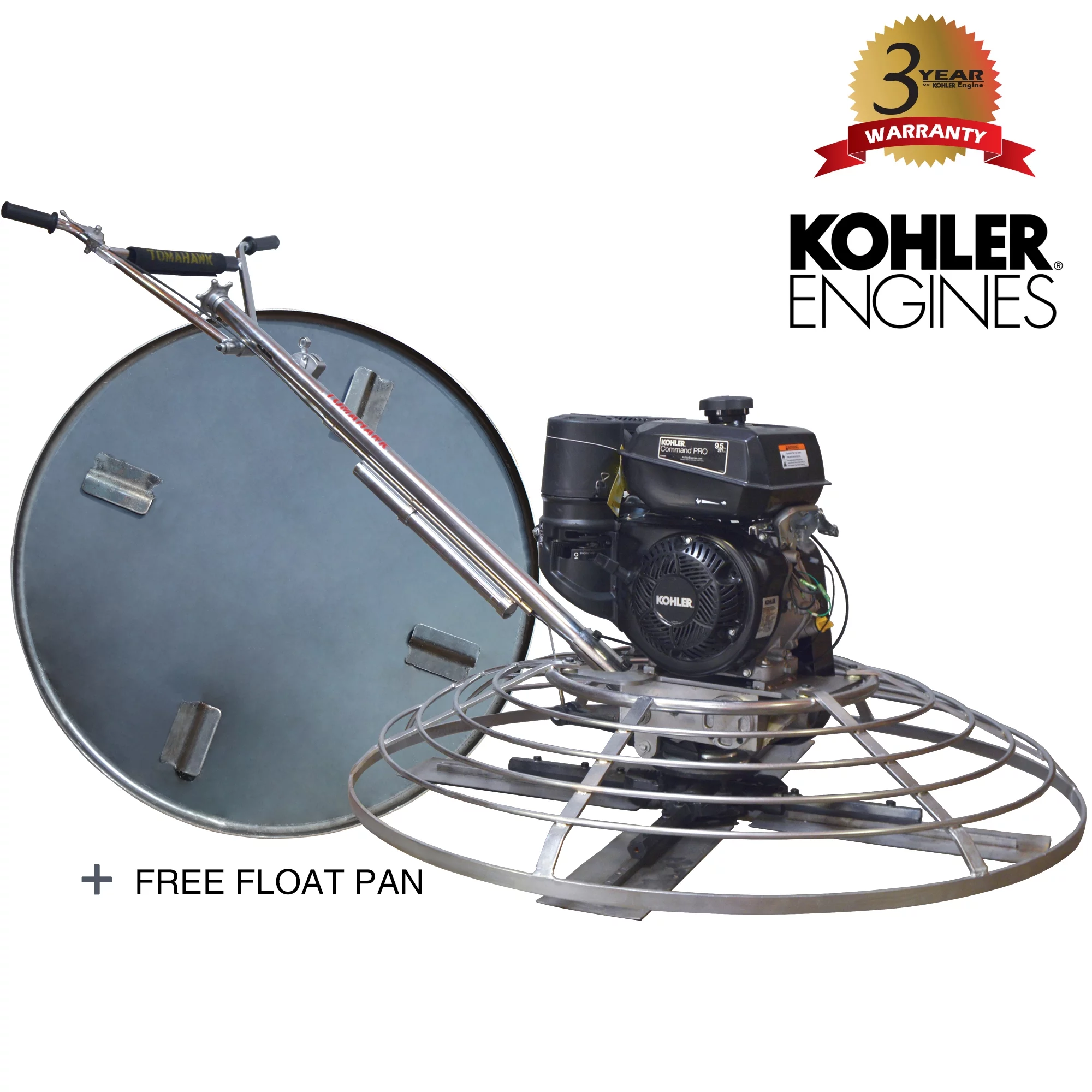 TOMAHAWK 46" Gas Concrete Wet Power Trowel Cement Powered by Kohler 14HP Engine