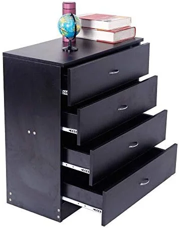 xrboomlife Wood Dresser with 4 Drawers Modern Simple Chest  Easy to Assemble. Office Clothes Cosmetic  Chest Functional Organizer Frame for Bedroom