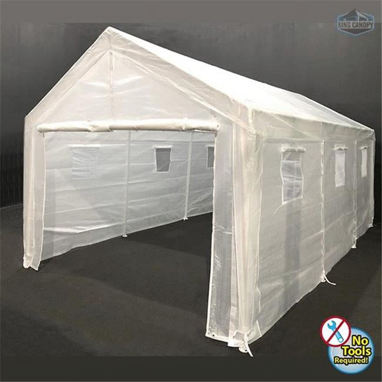 10 x 20 ft. Universal 8 Leg Canopy with Greenhouse Cover, White