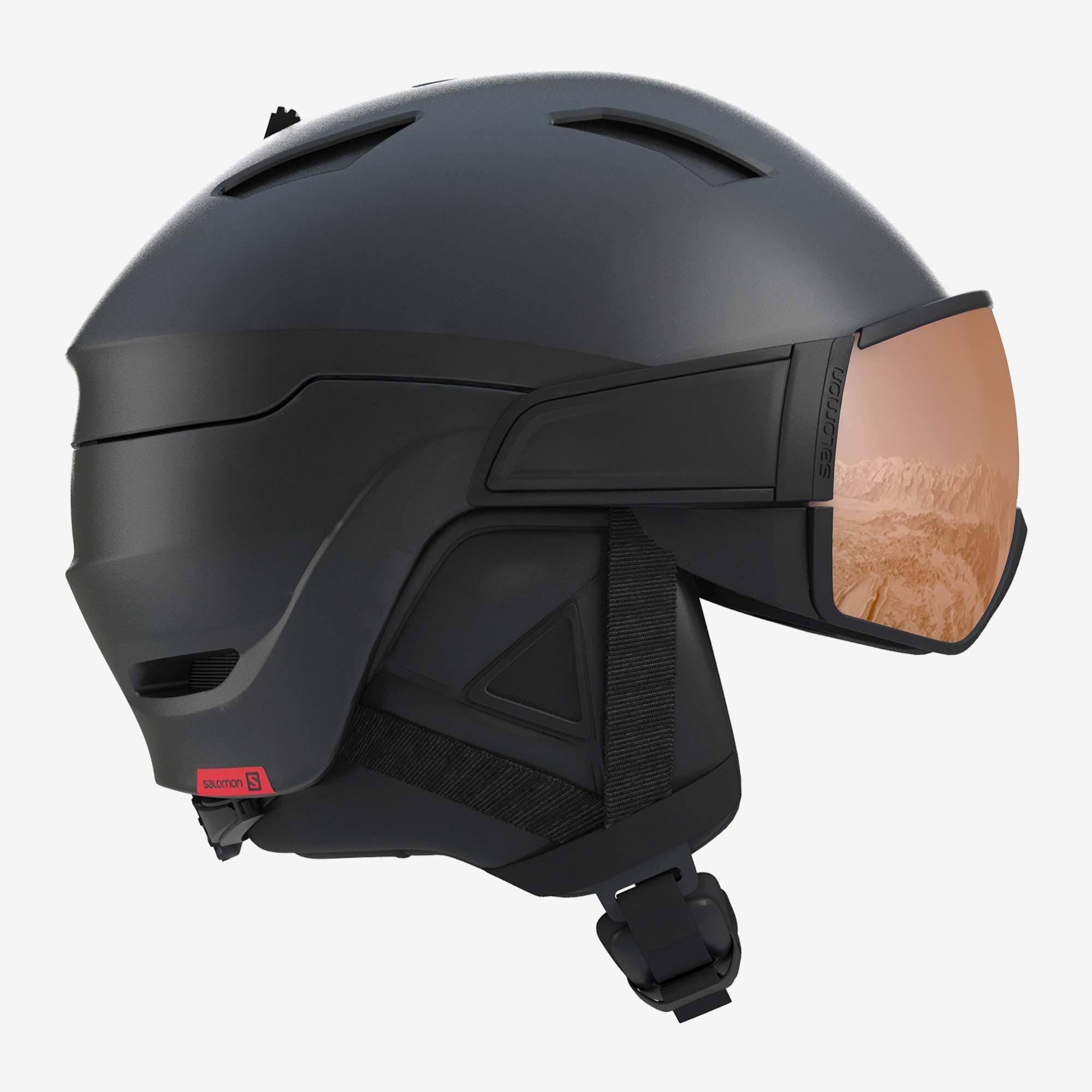 Salomon Driver S Helmet, Large/59-62Cm, Black/Red Accent