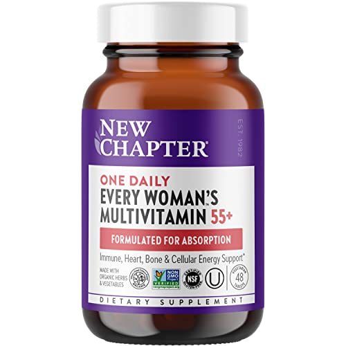 New Chapter Women's Multivitamin 50 Plus for Cellular Energy, Heart & Immune Support with 20+ Nutrients + Astaxanthin - Every Woman's One Daily 55+