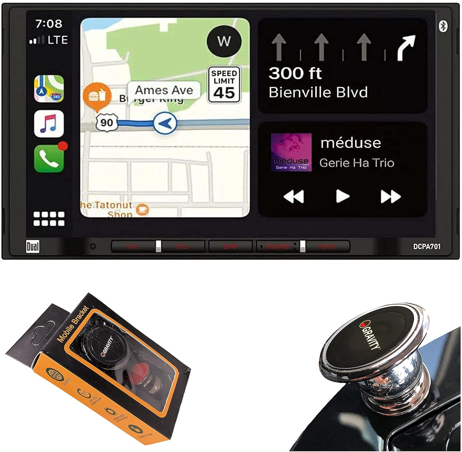 Dual Electronics DCPA701 7-Inch Single-DIN in-Dash Digital Media Receiver with Bluetooth