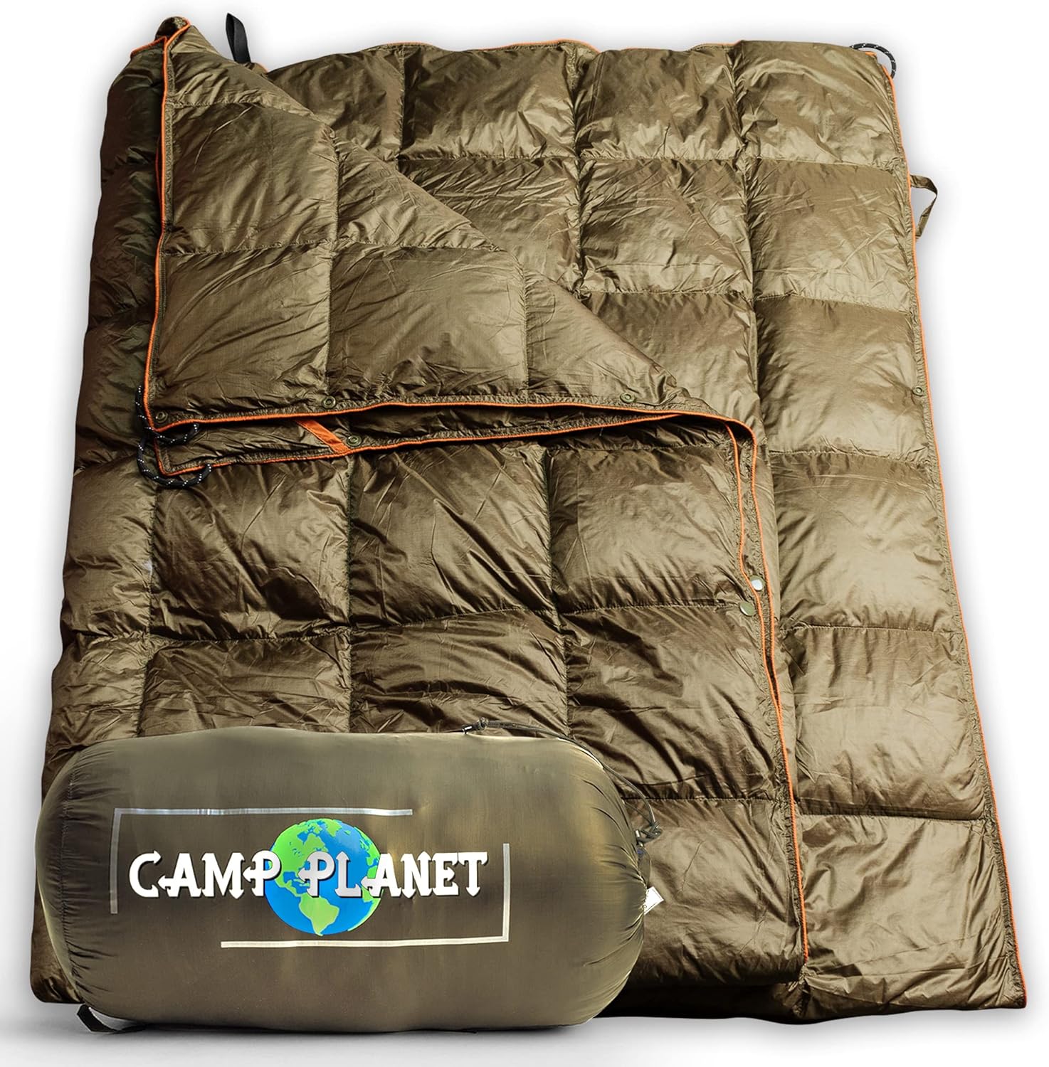 Duck Down Camping Blanket-Puffy Backpacking Quilt for1 Person -Genuine Down -Packable Lightweight Warm Puffer Blanket for Cold Weather Hiking