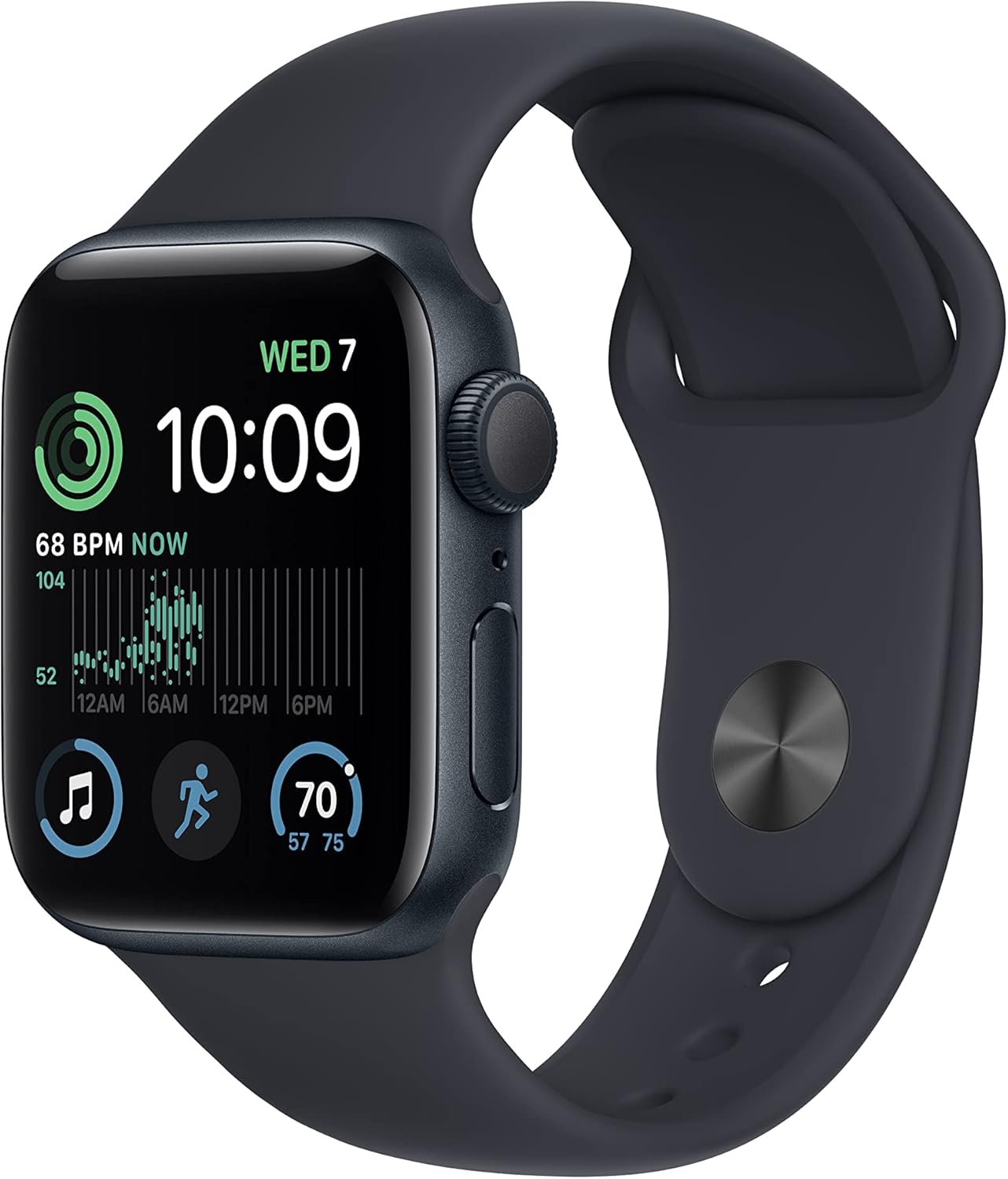 Apple Watch SE (2nd Gen) (GPS, 40mm) - Midnight Aluminum Case with Midnight Sport Band, M/L (Renewed)