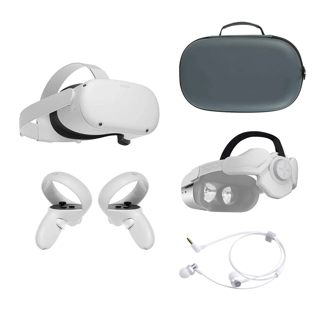 2021 Oculus Quest 2 All-In-One VR Headset, Touch Controllers, 128GB SSD, 1832x1920 up to 90 Hz Refresh Rate LCD, 3D Audio, Mytrix Head Strap