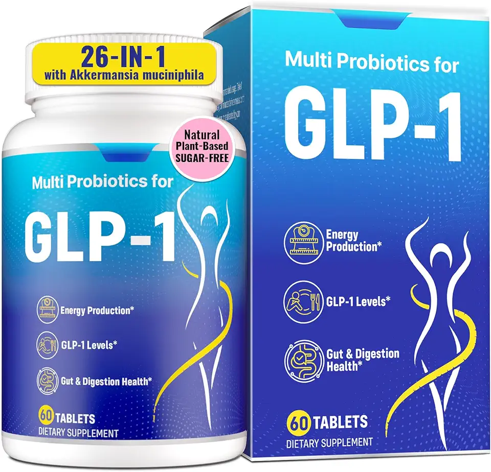 GLP-1 Supplement for Women & Men, Natural GLP-1 Support, 26 in 1 with Akkermansia Probiotic, Berberine, Inulin,Turmeric, HMB, GLP1 for GLP 1 Levels