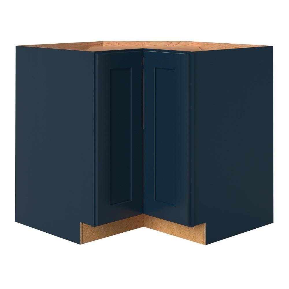 Allen + Roth Port 36-in W x 34.5-in H x 24-in D Navy Square Door Base Easy Reach Cabinet in Blue | 24363NV