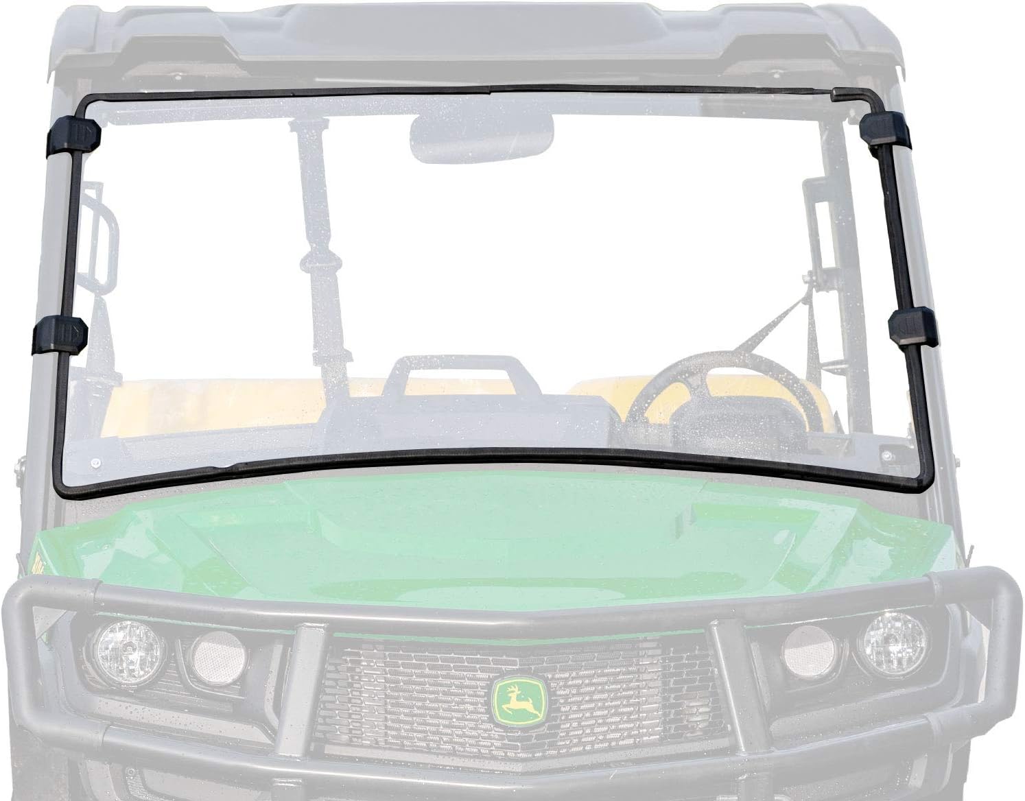 SuperATV Heavy Duty Scratch Resistant Full Windshield for 2018+ John Deere Gator XUV 835E / 835M / 865E / 865M | 1/4 Thick Polycarbonate 250 Times