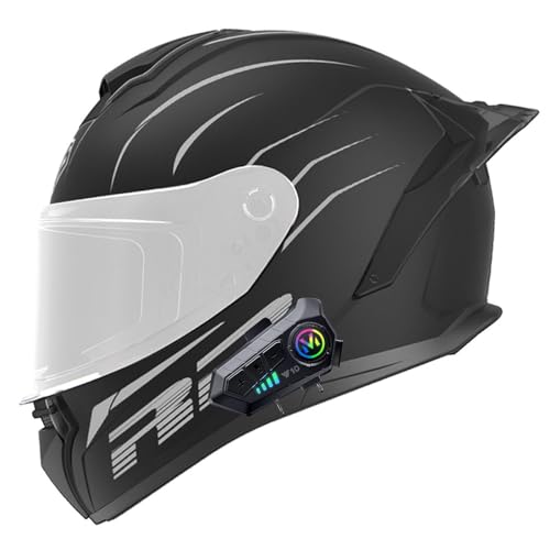 Full Face Motorcycle Bluetooth Helmet DOT FMVSS-218 Integrated Motorcycle Helmet Anti-Fog Visors Flip Up Helmet Modular Bluetooth Helmet Built-in