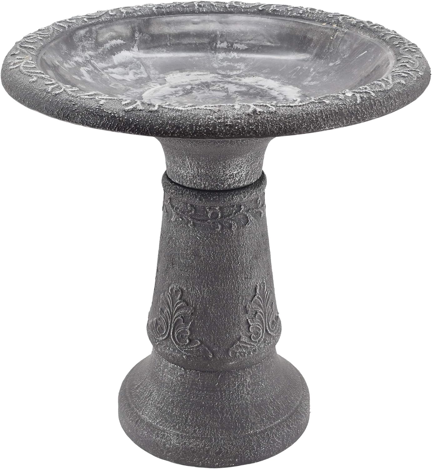 Arcadia Garden Products BB05 Stone Fiberclay Birdbath 19.5x10.25x20.5, Grey