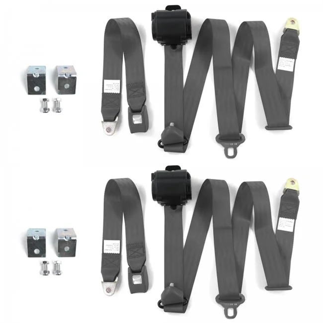 SafeTBoy  Standard 3 Point Charcoal Retractable Bucket Seat Belt Kit with Bracketry for Ford Falcon 1964-1965 - 2 Belts