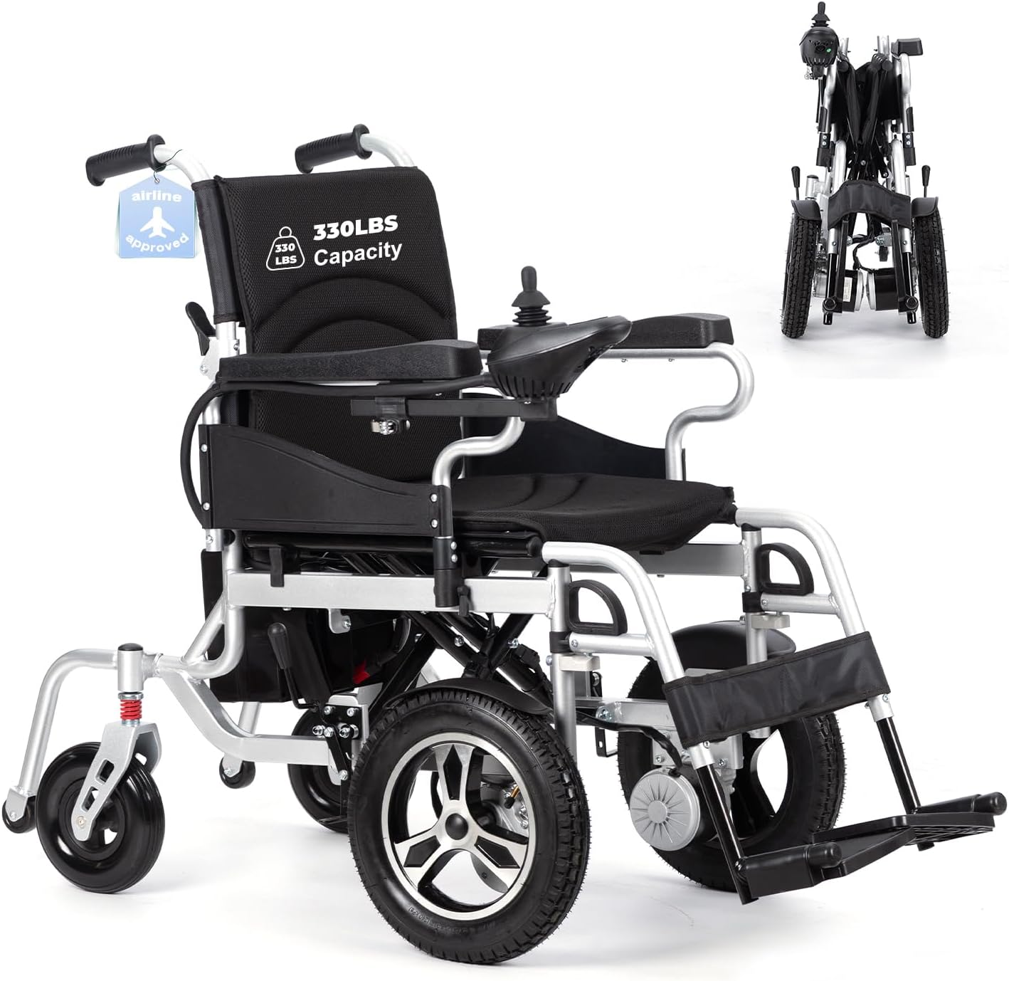 Electric Wheelchair for Adults Lightweight Foldable,All Terrain Motorized Wheelchair for Seniors Portable