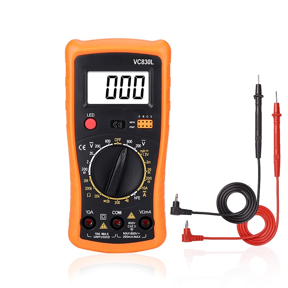 Digital Multimeter Pocket Clamp Multimeter Multifunction Tester Voltmeter Ammeter Ohm Meter Ac/Dc Ohm Voltage Amplifier and Diode Voltage Electrical