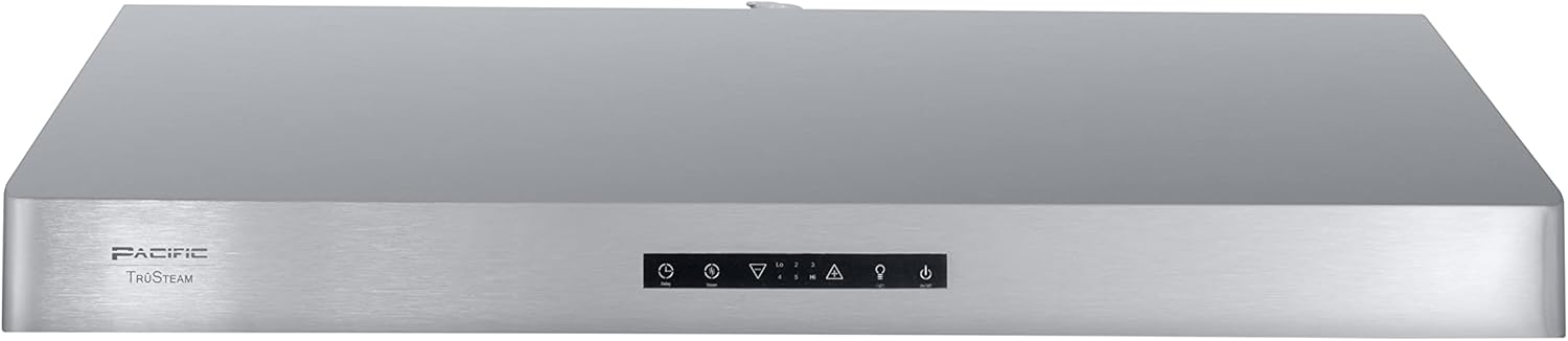 Pacific Trusteam 30 Under Cabinet Hood, Auto Steam Cleaning, 900+ CFM Powerful Vent, Ultra Quiet Performance Hood, Stainless Steel Color