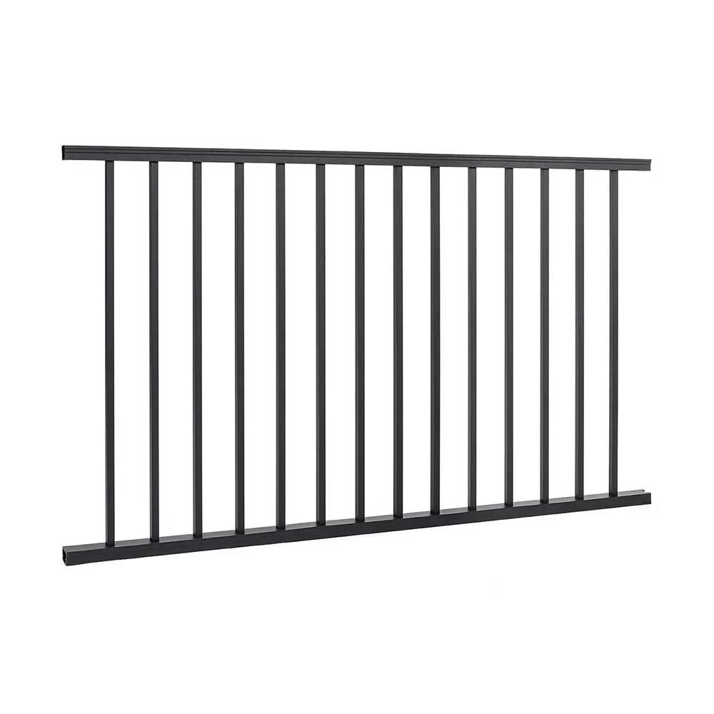 Trex Signature Aluminum Rail Panel with Square Balusters - 36x22 Height - 6 ft Horizontal Rail