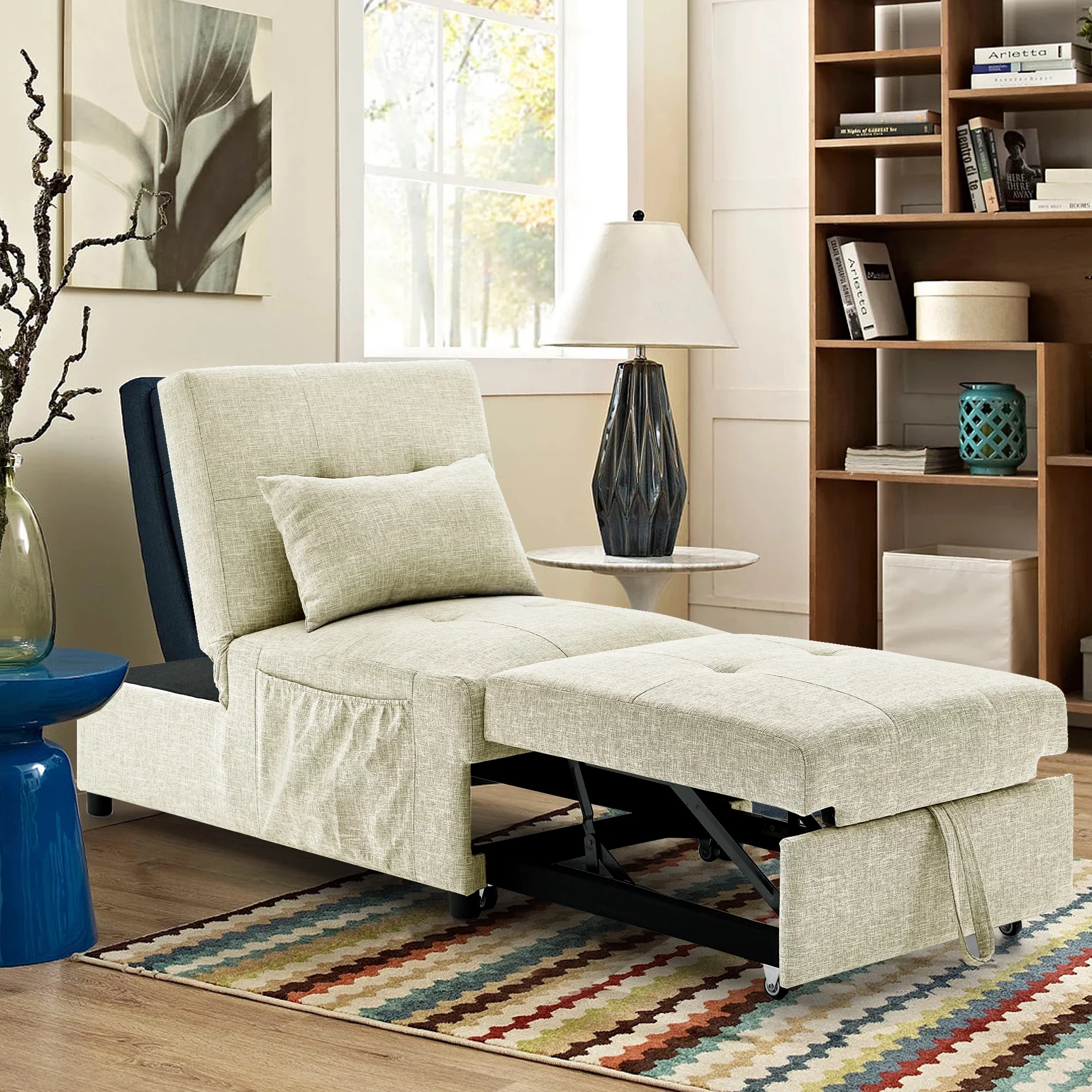 Folding Sofa Bed Chair, 4in1 Multi-Function Single Folding Ottoman Sleeper Sofa Bed w/Storage Bag