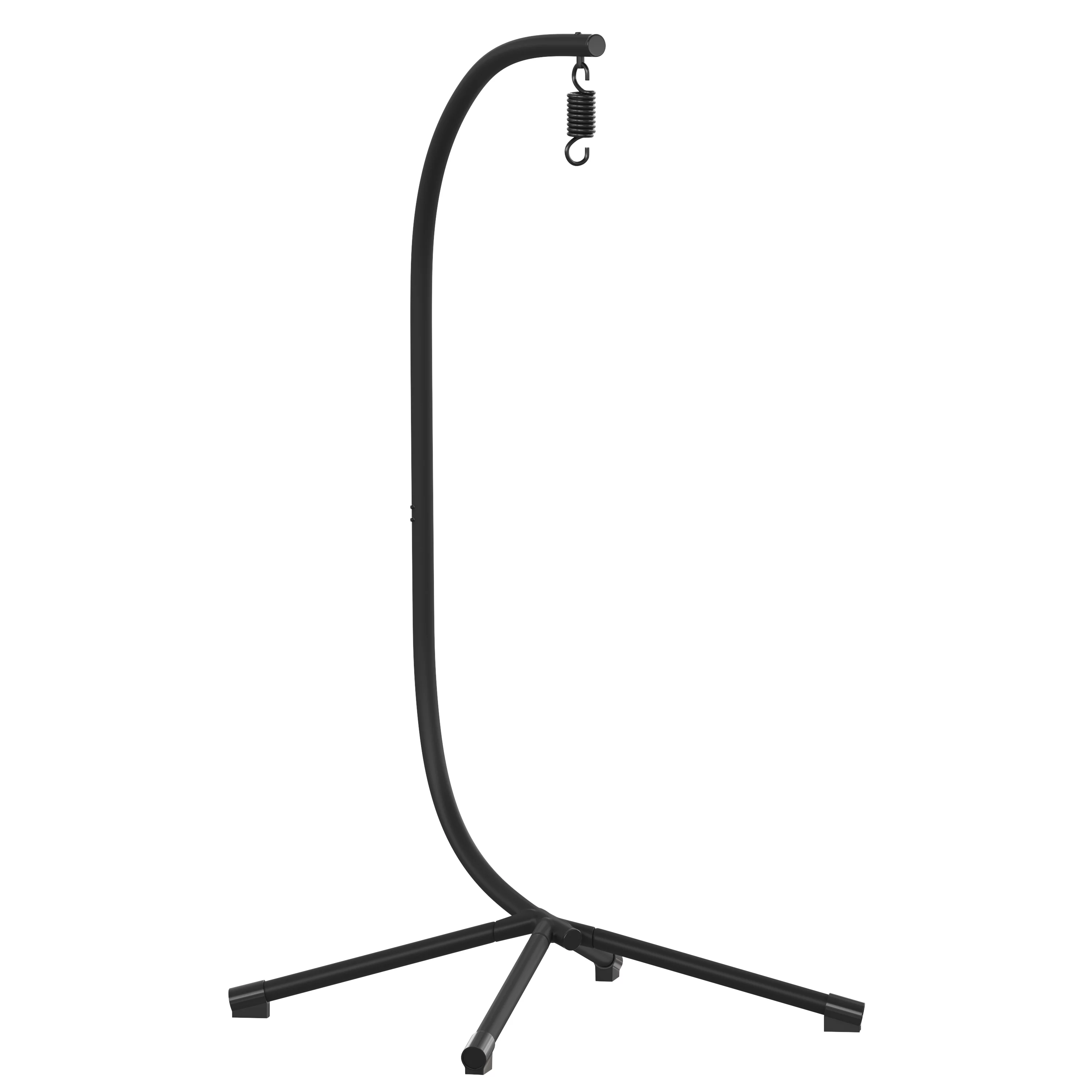 Flash Furniture Harvo Heavy Duty Commercial Grade All-Weather Hanging Hammock Chair C-Stand with Steel Offset Base and Hardware, 360 Degree Rotation
