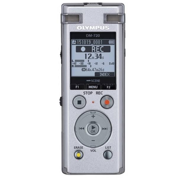Olympus DM-720 Internal Memory u0026 Flash Card Silver Dictaphone