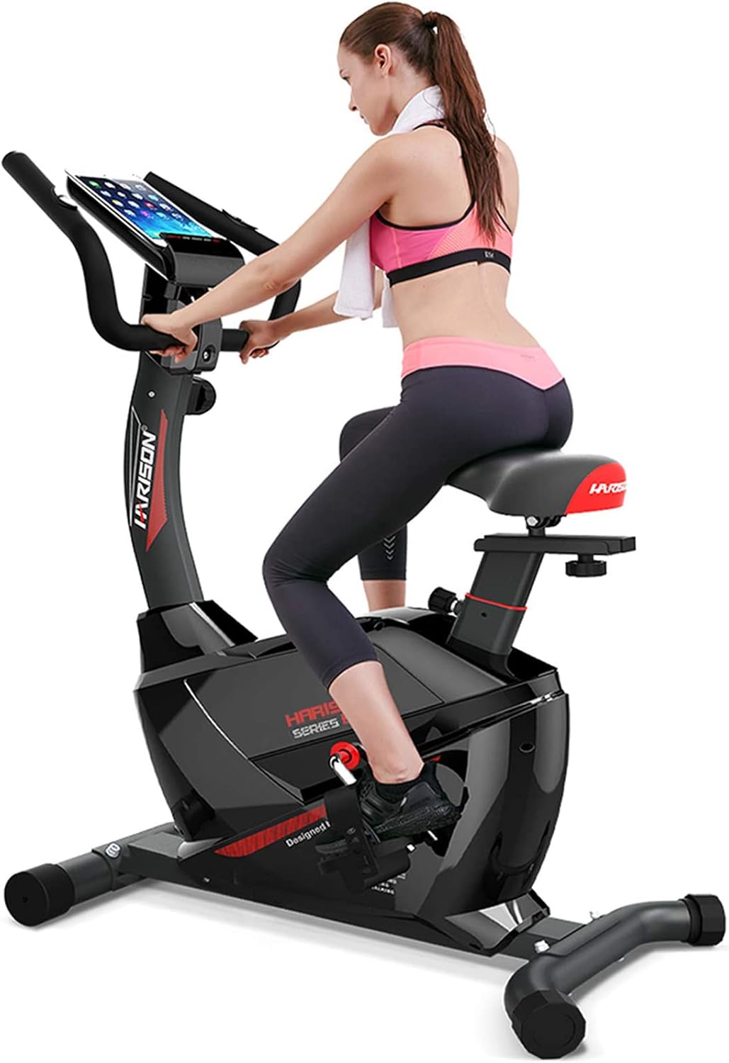 HARISON Indoor Exercise Bike Stationary with Magnetic Resistance Upright Bike for Home Office Cardio Workout Bike Training With LCD Display