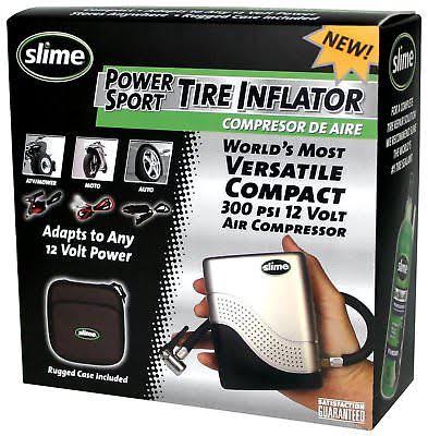 Slime 12-V Compact Tire Inflator Small Air Compressor Motorcycle Car Bikes Tires Pump