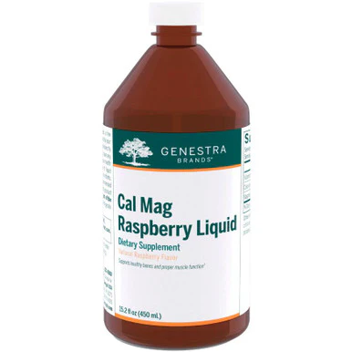 Genestra Cal Mag Raspberry Liquid 15.2 oz (450ml) - Kansas Nuitrition - HNZSDS