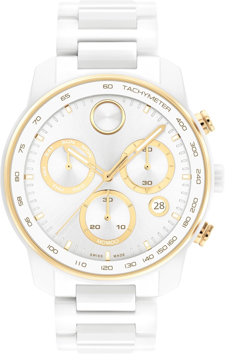 Movado Bold Verso Men's Sport Watch - Swiss Quartz Chronograph Movement, Ceramic Link Bracelet - 5 ATM Water Resistance