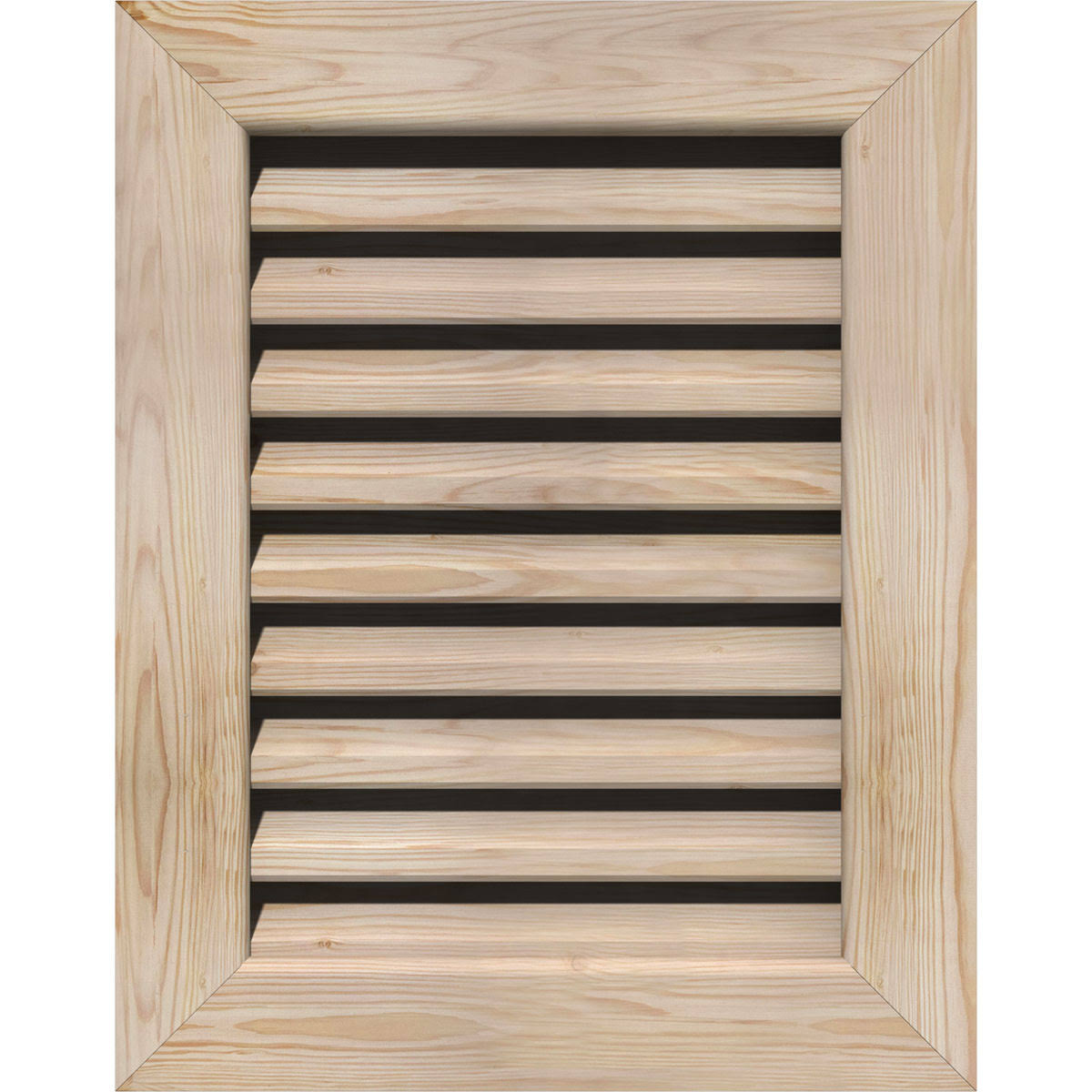 Ekena Millwork 22-in W x 26-in H Vertical Gable Vent (27-in W x 31-in H Frame Size): Unfinished, Functional, Smooth Pine Gable V