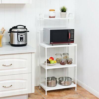53.5x22 H x 23.5x22 W x 13.5x22 D Kitchen Storage Baker Microwave Oven Rack Shelves Prep u0026 Savour Finish: White