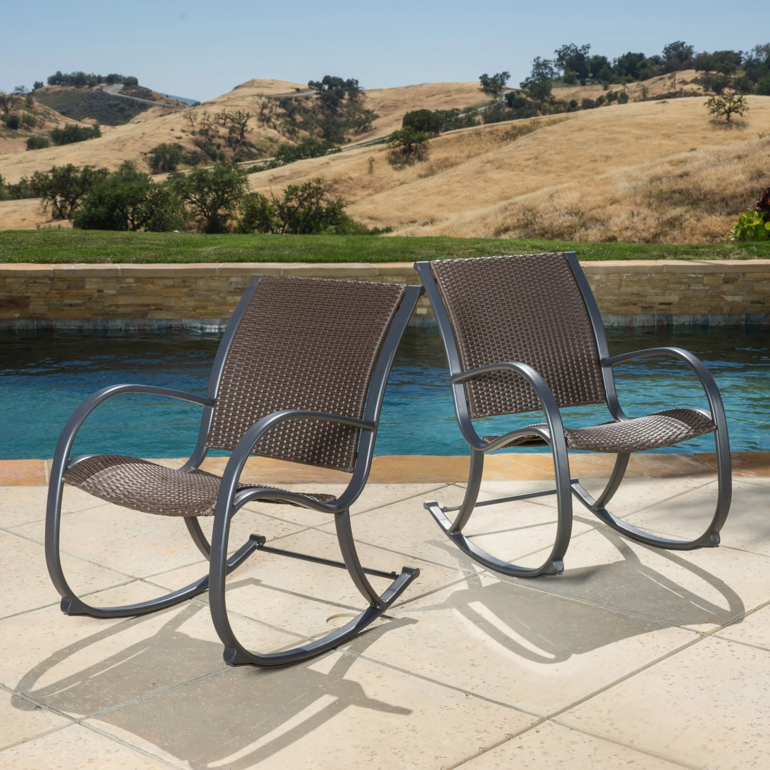 Orden Brown Wicker Rocking Chair