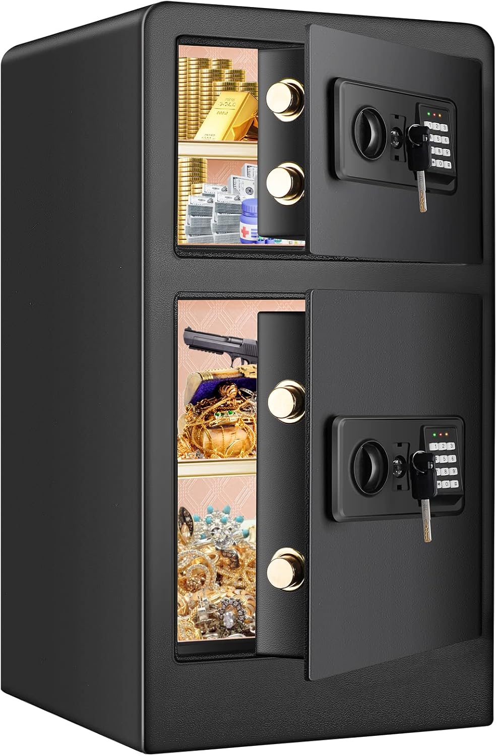 3.6 Cubic Extra Large Fireproof Safe Box with Double Safe, 83 LB Heavy Duty Security Home Safe with Inner Cabinet Box