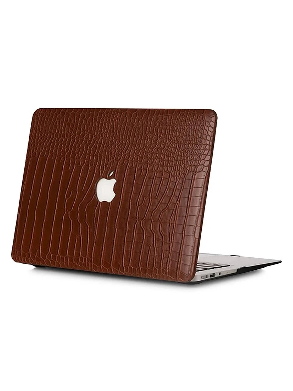 Chic Geeks Faux Crocodile MacBook Case - Cognac