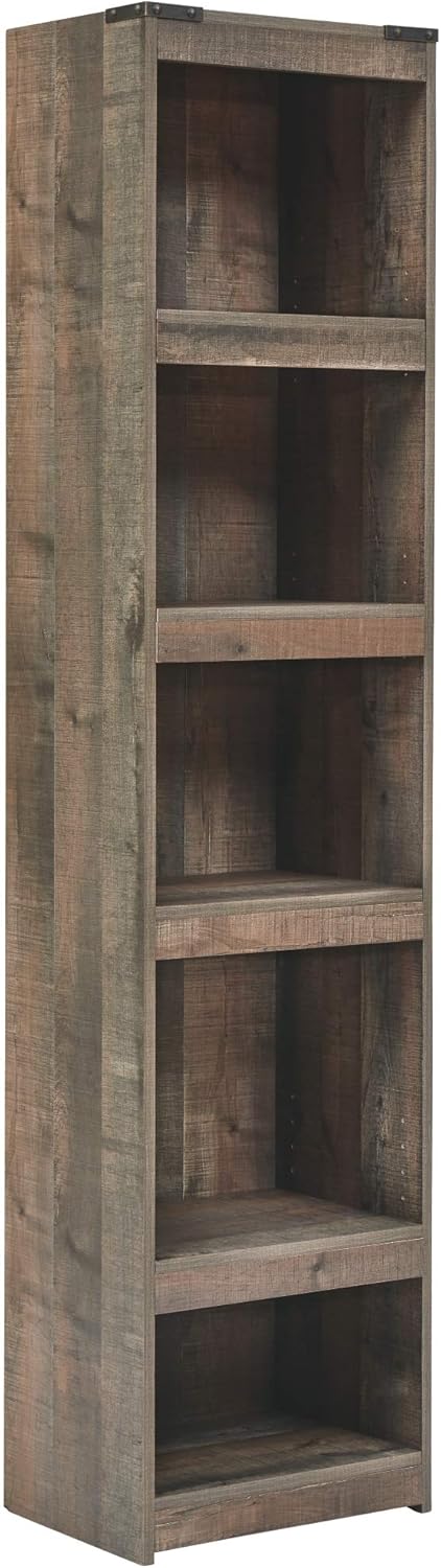 Signature Design by Ashley Willowton Coastal Entertainment Center Pier Bookcase with 3 Adjustable Shelves, Whitewash