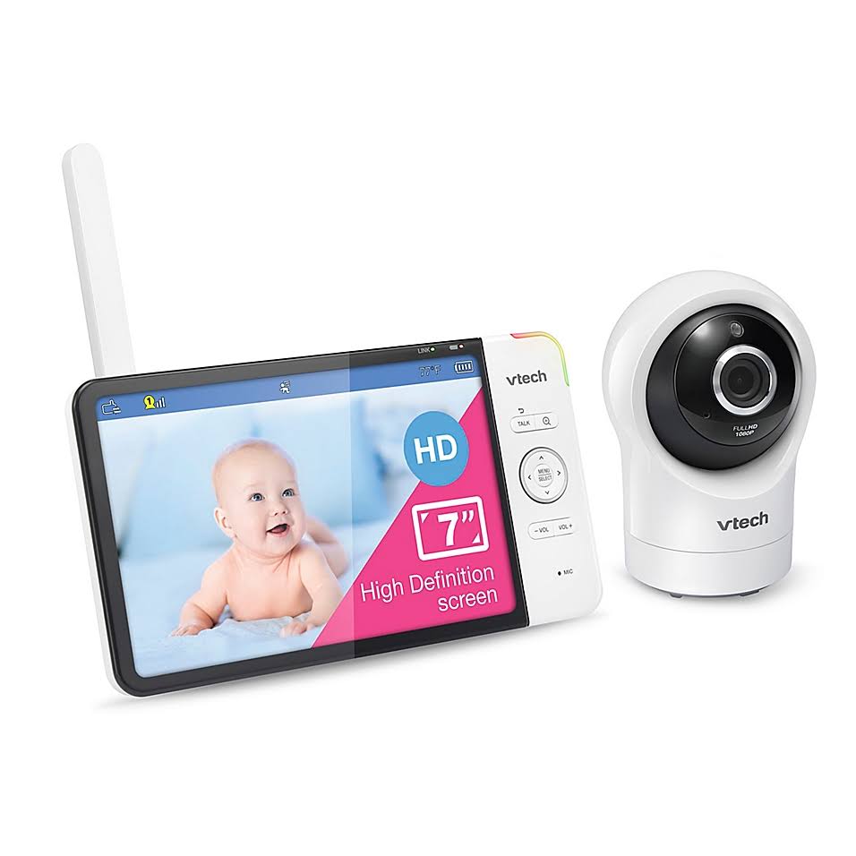 Vtech RM7764HD 7-Inch Smart Wi-Fi 1080p Baby Monitor with Pan u0026 Tilt Camera