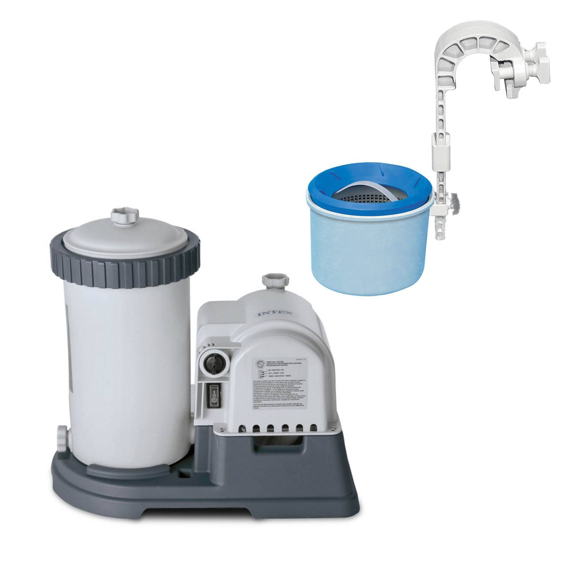 Intex Krystal Clear 2500 GPH Pool Filter Cartridge Pump and Wall Mounted Skimmer 79611223
