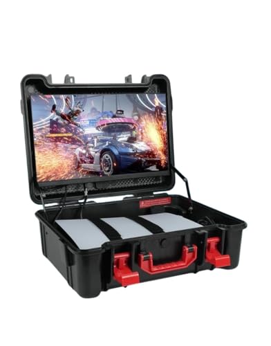 GAMERSBOX Portable Gaming Monitor - 21.5" FHD IPS Display (max. 75Hz, FreeSync), Tough IP65 Hard Shell Case, Compatible with PS4/PS5 Xbox, HDMI Cable