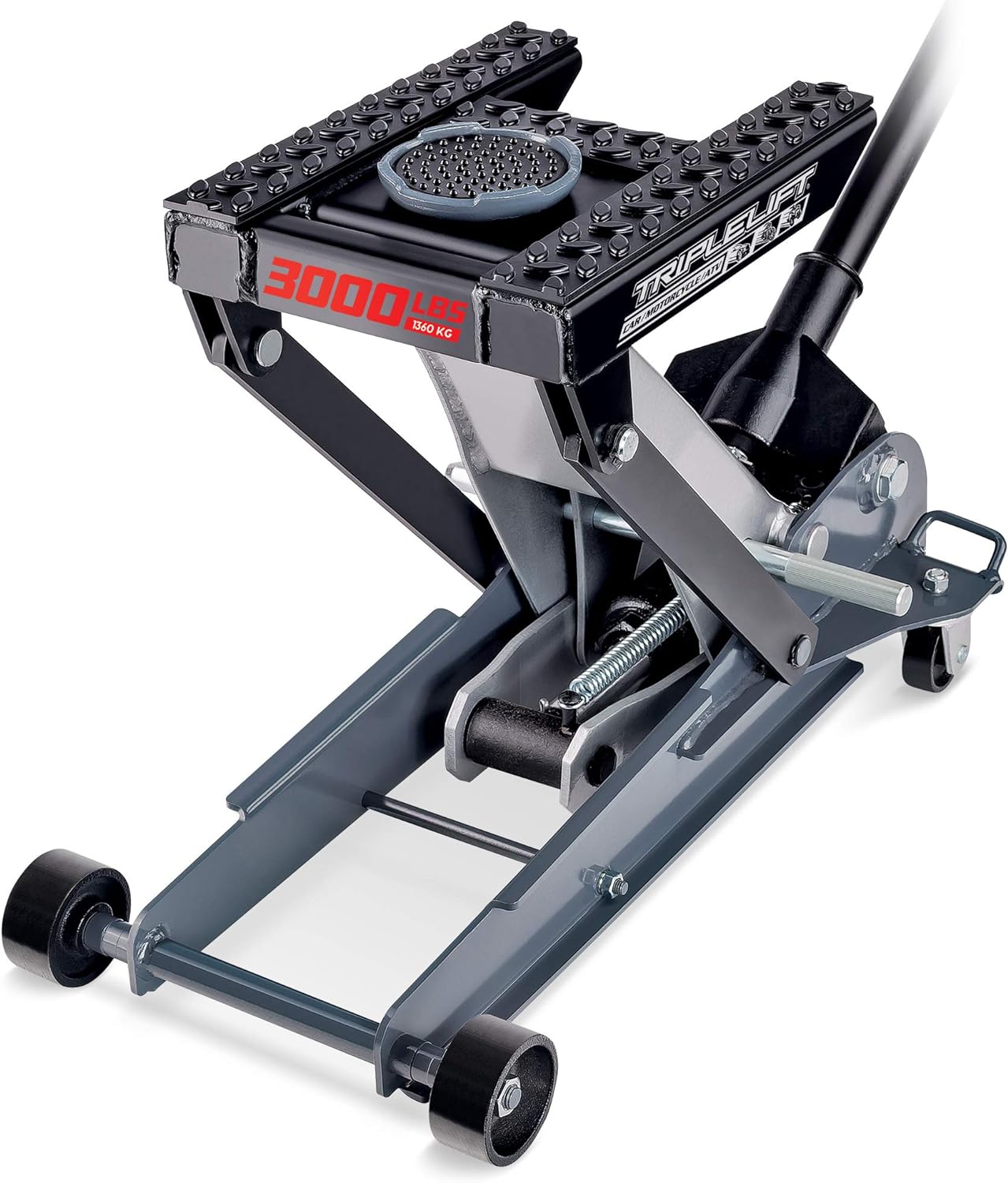 Powerbuilt - 3000Lb Triple Lift Garage Jack, (620622), Black