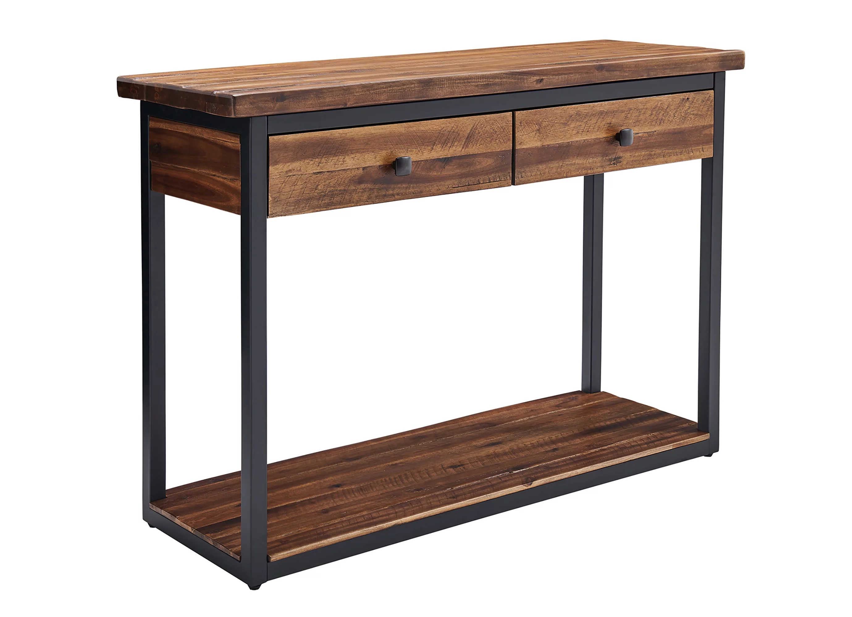 Alaterre Claremont 43"L Rustic Wood Console Table with Two Drawers and Low Shelf