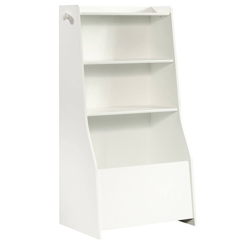 Sauder Pinwheel 3-Shelf Kids Bin Bookcase, Soft White