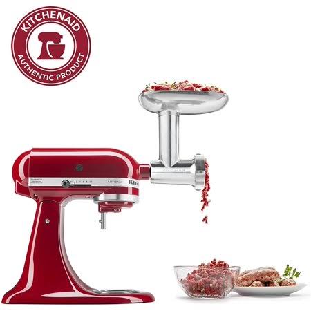 KitchenAid KSMMGA Metal Food Grinder Attachment, 2.5 lb, Silver