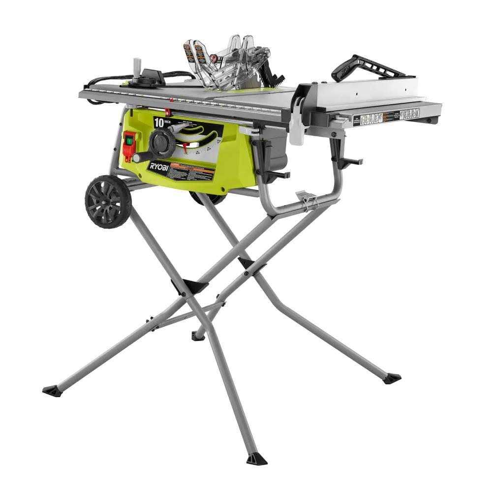 RYOBI 15 Amp 10 in. Expanded Capacity Table Saw With Rolling Stand - Shop Hardware Tools Online Store