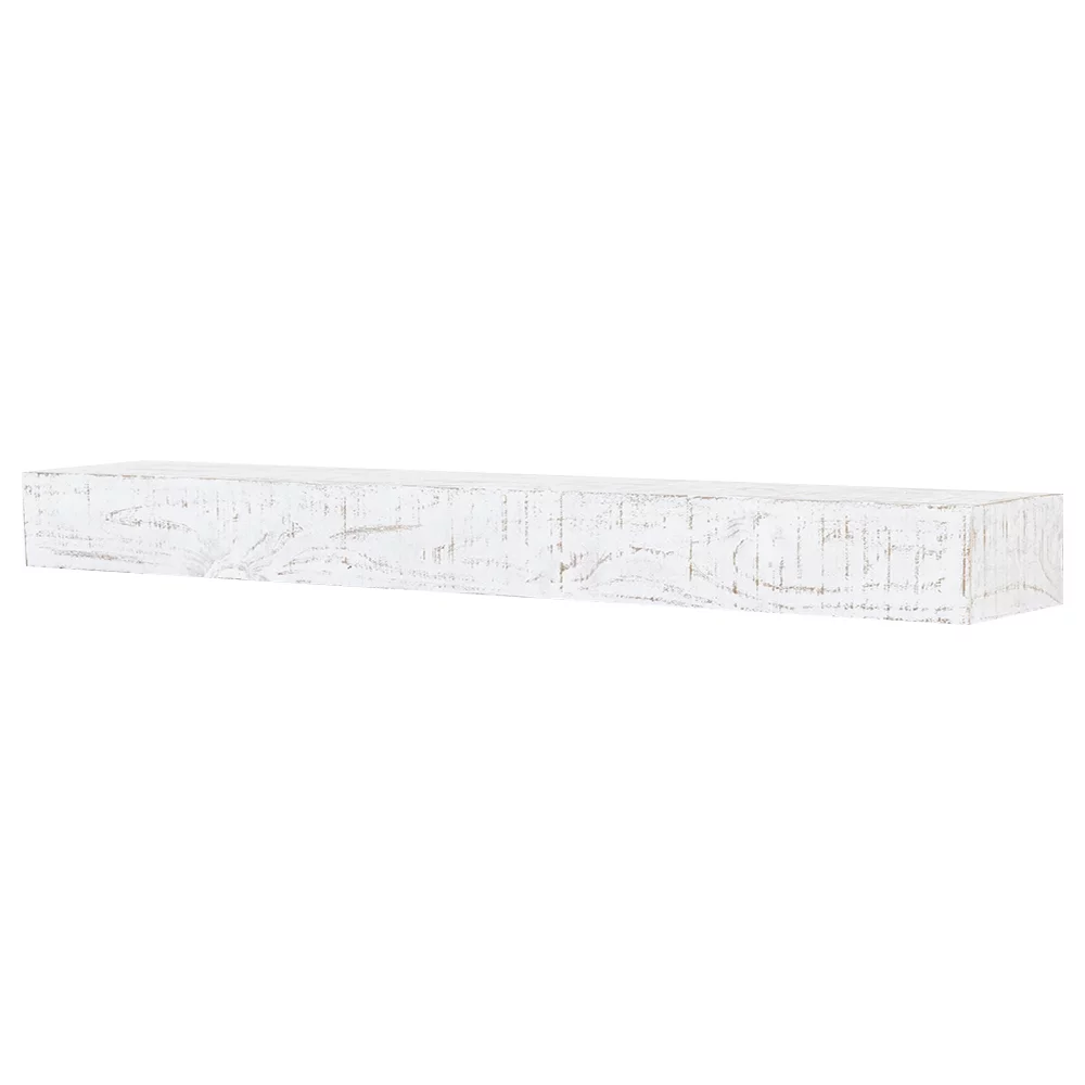 Country Living Hatteras 48" Floating Wood Fireplace Mantel Shelf - Whitewash