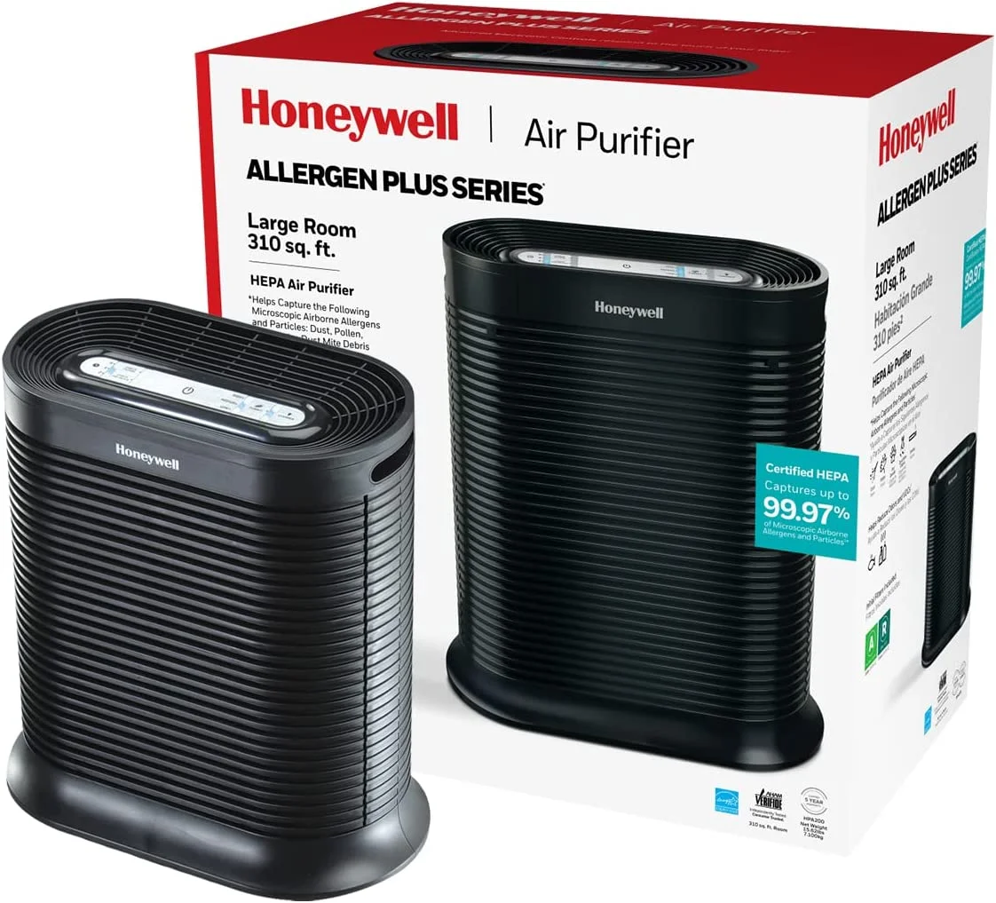 Honeywell AllergenPlus HEPA Air Purifier Allergen Reducer 310 sq ft Wildfire/Smoke, Pollen, Pet Dander, Dust HPA200